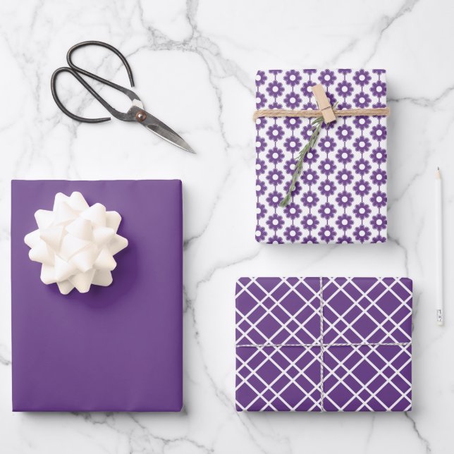 Feuille De Papier Cadeau Couleur solide Améthyste violet (Recto)
