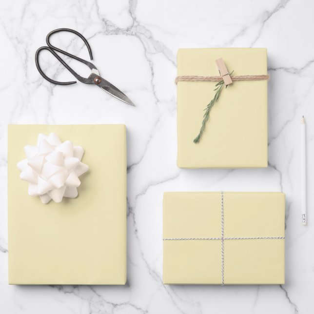 Feuille De Papier Cadeau Couleur solide blonde (Recto)