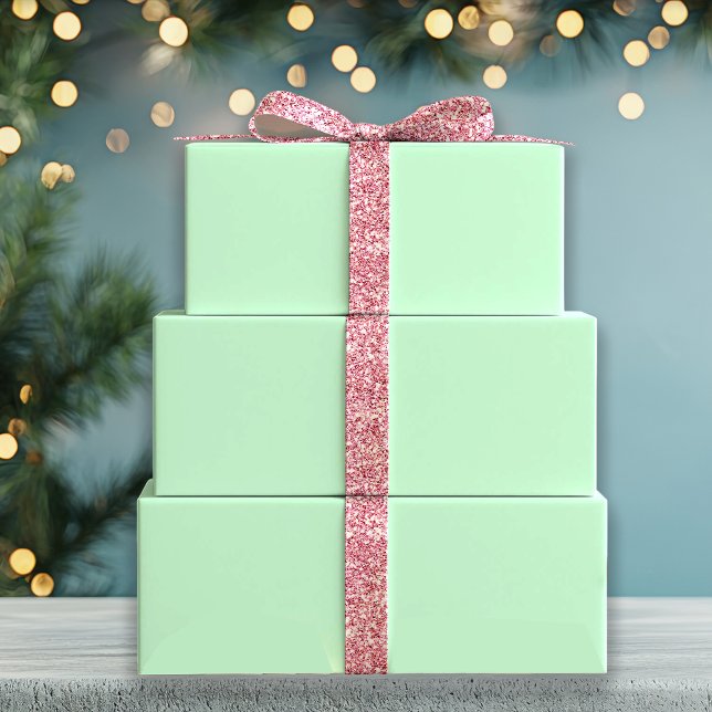 Feuille De Papier Cadeau Couleur solide de la menthe d'hiver (Créateur téléchargé)