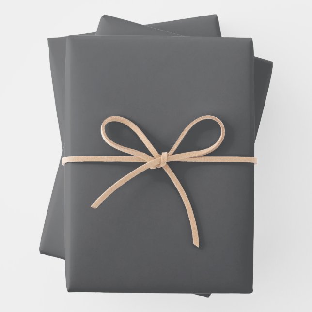 Feuille De Papier Cadeau Couleur solide gris foncé simple (En situation)