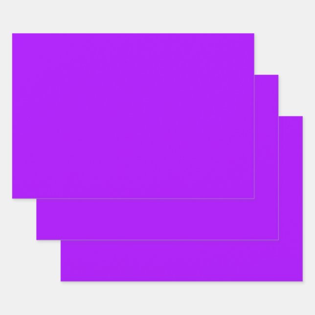 Feuille De Papier Cadeau Couleur solide psychédélique violet électrique (Lot)