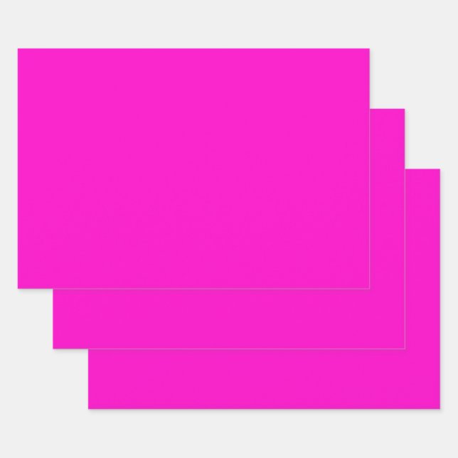 Feuille De Papier Cadeau Couleur solide rose chaud (Lot)