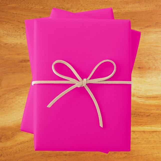 Feuille De Papier Cadeau Couleur solide rose néon (Créateur téléchargé)