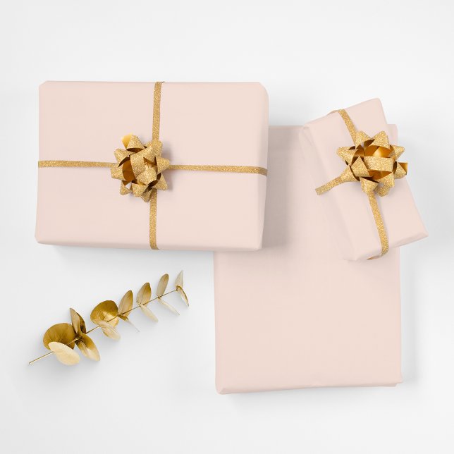 Feuille De Papier Cadeau Couleur solide rose pâle F8E3DA (Light Blush Pink Solid Color F8E3DA Wrapping Paper Sheets)