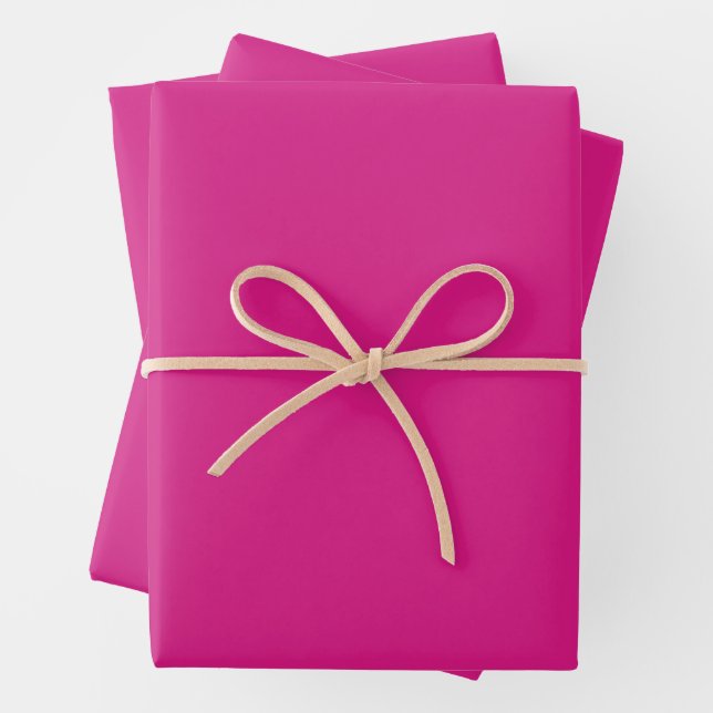 Feuille De Papier Cadeau Couleur solide rose vif (En situation)