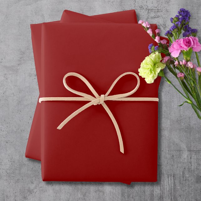 Feuille De Papier Cadeau Couleur solide Velours rouge | Classique | Élégant (Créateur téléchargé)