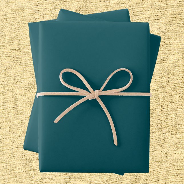 Feuille De Papier Cadeau Couleur solide verte de minuit (Créateur téléchargé)