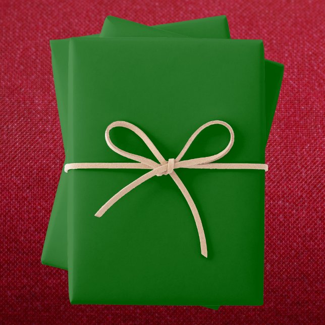 Feuille De Papier Cadeau Couleur solide verte de Noël (Créateur téléchargé)