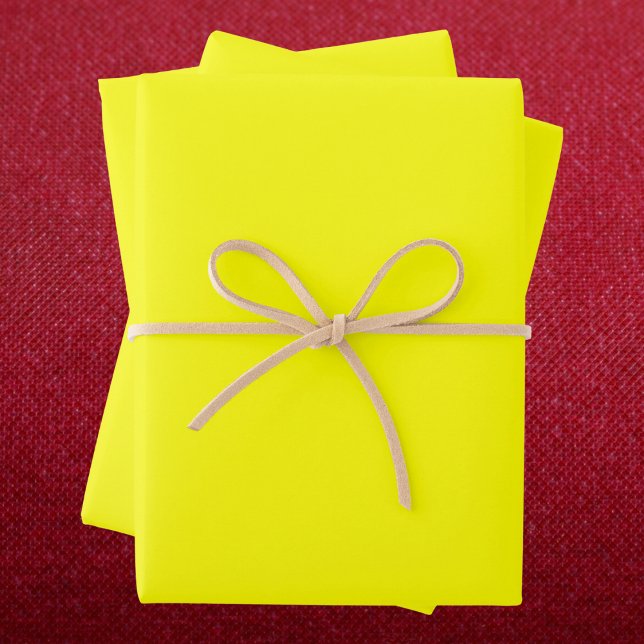 Feuille De Papier Cadeau Couleur uni jaune néon (Créateur téléchargé)