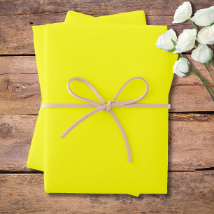 Feuille De Papier Cadeau Couleur uni jaune néon   Classique   Élégant