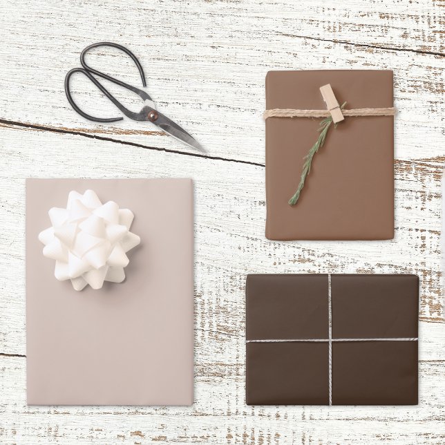 Feuille De Papier Cadeau Couleur unie marron rustique tendance  (Créateur téléchargé)