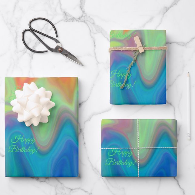 Feuille De Papier Cadeau Couleurs brûlantes (Recto)