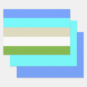 Feuille De Papier Cadeau Couleurs de plage rayées de Sint Maarten