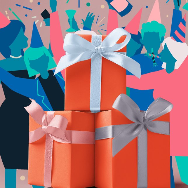 Feuille De Papier Cadeau Couleurs de tendance - Couleur rouge flamme - Soli (Créateur téléchargé)