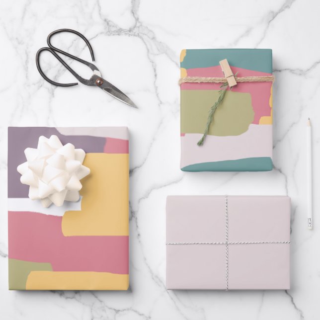 Feuille De Papier Cadeau Couleurs d'été crémeuses Motif (Recto)