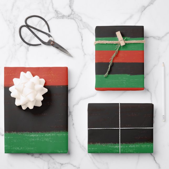 Feuille De Papier Cadeau Couleurs Kwanzaa (Recto)
