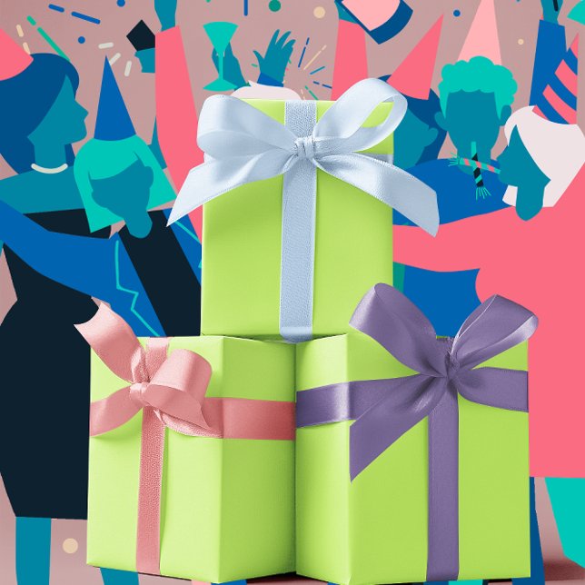 Feuille De Papier Cadeau Couleurs tendance - Vert ressort - Solide (Créateur téléchargé)