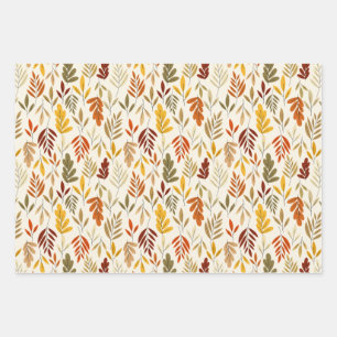 Feuille De Papier Cadeau Coup de Motif pour un automne cosy