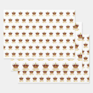 Feuille De Papier Cadeau Couronne du jour du couronnement