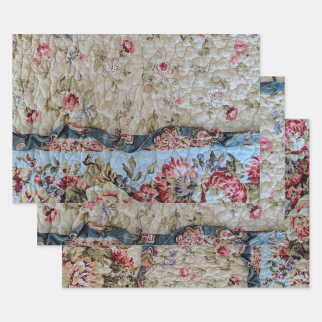 Feuille De Papier Cadeau Courtepoint antique (Lot)
