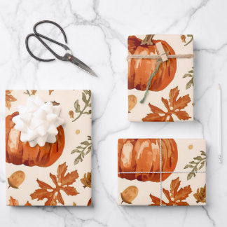 Feuille De Papier Cadeau Cozy Autumn Harvest Wrapping Paper