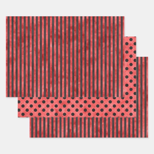 Feuille De Papier Cadeau Crânes rouges et séries tournesol 11 (Lot)