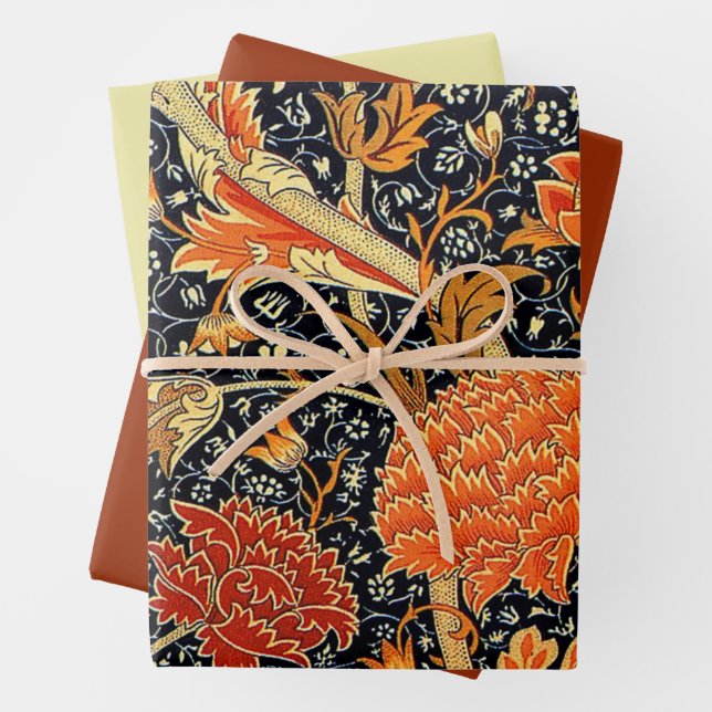 Feuille De Papier Cadeau Cray, Cray Reddish-Orange, Cray jaune, (En situation)