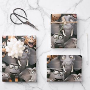 Feuille De Papier Cadeau Crazy Wildlife Group