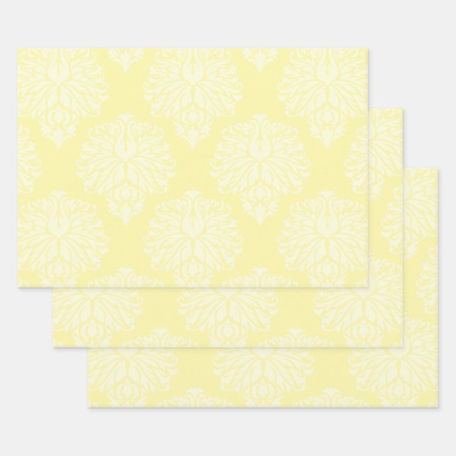Feuille De Papier Cadeau Cream Southern Cottage Damask (Lot)