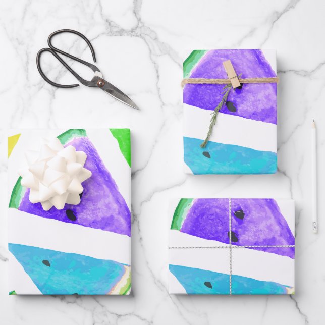 Feuille De Papier Cadeau Création du Motif de pastèque 6 (Recto)