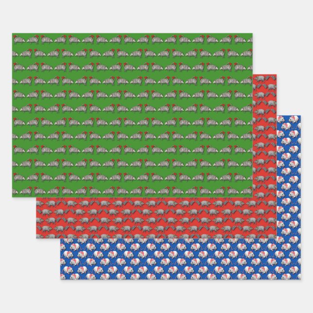 Feuille De Papier Cadeau Créatures de Noël  (Lot)