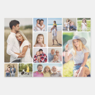 Feuille De Papier Cadeau Créez vos propres angles ronds 12 Photo Collage