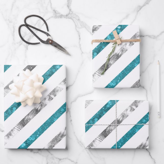 Feuille De Papier Cadeau Créez vos propres rayures texturées (Recto)
