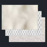 Feuille De Papier Cadeau Crème blanche Faux Mariage en cuir<br><div class="desc">Crème blanche Faux mariage en cuir avec mariée et mariée</div>