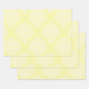 Feuille De Papier Cadeau Crème Damas de Cottage Sud