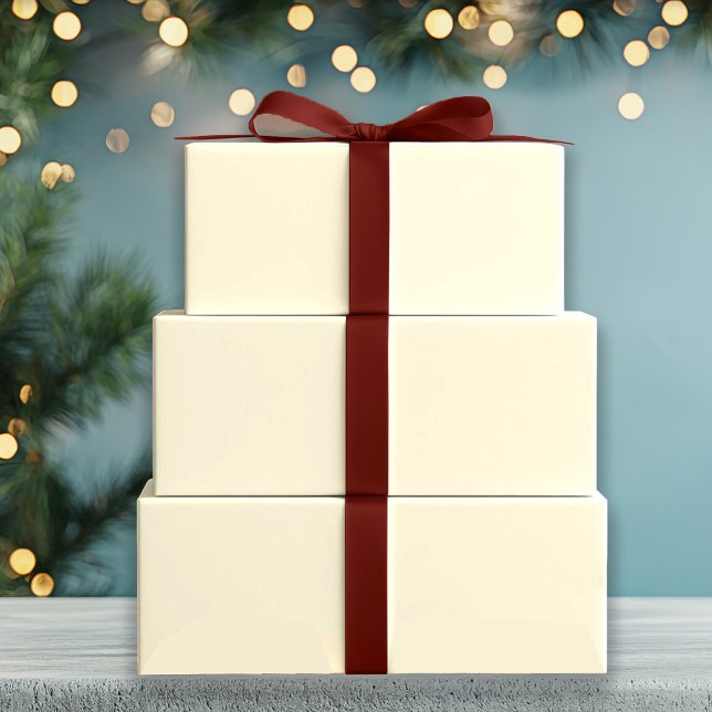 Feuille De Papier Cadeau Crème de jour de neige solide (Créateur téléchargé)