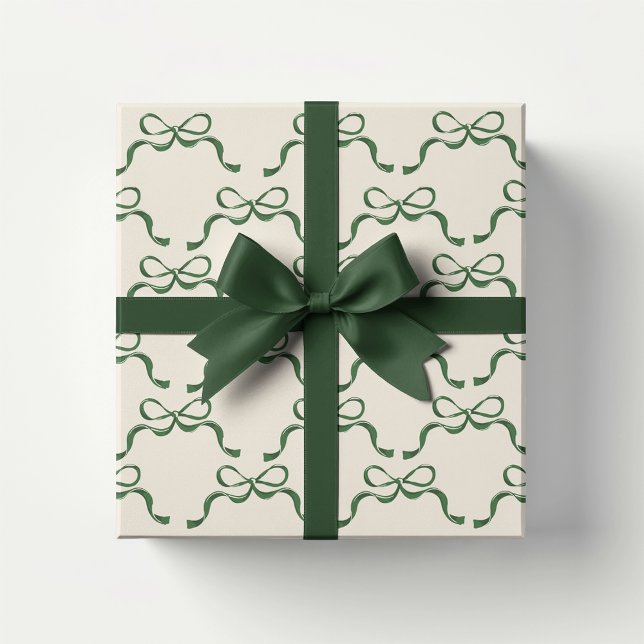 Feuille De Papier Cadeau Crème de Noël Moderne Vacances Green Vaches (Créateur téléchargé)