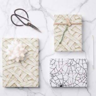 Feuille De Papier Cadeau Crème d'os Emballage de momie Toiles d'araignée Ha