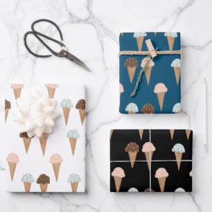 Feuille De Papier Cadeau Crème glacée avec arrosage Moderne coloré mignon c