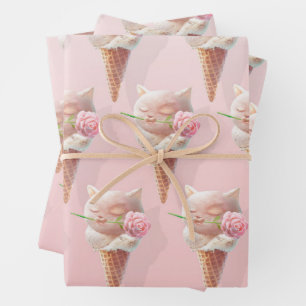 Feuille De Papier Cadeau Crème Rose d'été