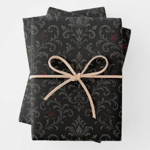 Feuille De Papier Cadeau Crimson Nocturne Bloom Victorian