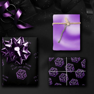 Feuille De Papier Cadeau Critère RPG violet   Imaginaire Tabletop Gamer Dic