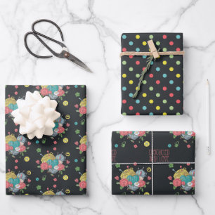 Feuille De Papier Cadeau Crochet de coeur Motif Crochetée Avec Amour