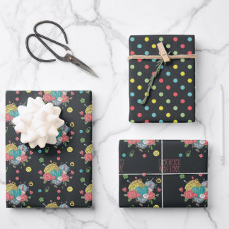 Feuille De Papier Cadeau Crochet de coeur Motif Crochetée Avec Amour