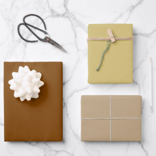Feuille De Papier Cadeau Croissant Citron Simple Tons Brun 3 Teintes