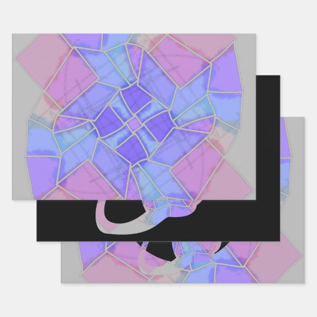 Feuille De Papier Cadeau Croquis à la craie Mandala Bright (Lot)