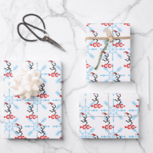 Feuille De Papier Cadeau Cross Country Holiday Runner Snowflake ©