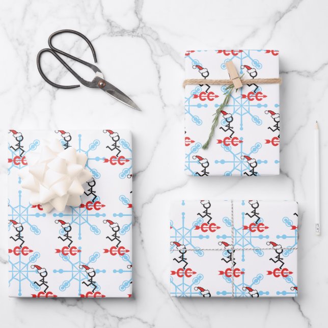 Feuille De Papier Cadeau Cross Country Holiday Runner Snowflake © (Recto)