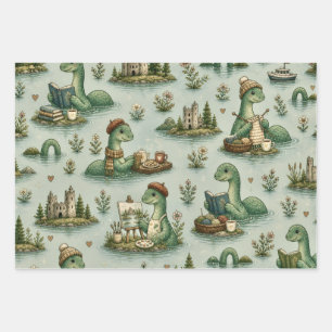 Feuille De Papier Cadeau Cryptides cosy Nessie Monstre du Loch Ness loisirs
