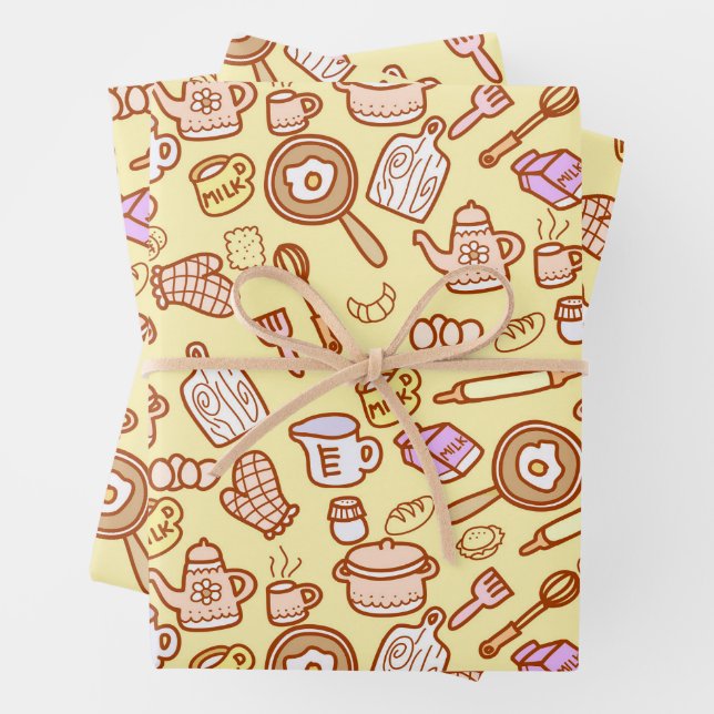 Feuille De Papier Cadeau Cuisine Cuisine Jaune (En situation)
